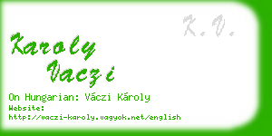 karoly vaczi business card
