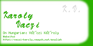 karoly vaczi business card